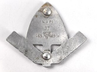 Reichsarbeitsdienst, Mützenabzeichen für Mannschaften,  Aluminium lackiert, Splinte fehlen