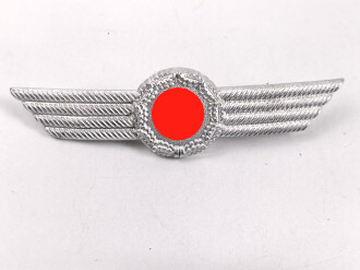 Luftwaffe, Mützenschwinge für Zivilangestellte, z.B. Flughafenfeuerwehr u.ä.. Aluminium