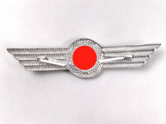 Luftwaffe, Mützenschwinge für Zivilangestellte, z.B. Flughafenfeuerwehr u.ä.. Aluminium