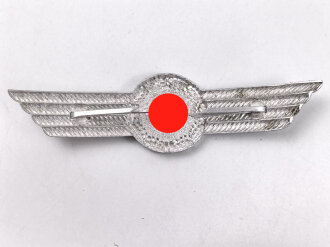 Luftwaffe, Mützenschwinge für Zivilangestellte, z.B. Flughafenfeuerwehr u.ä.. Aluminium