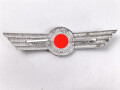 Luftwaffe, Mützenschwinge für Zivilangestellte, z.B. Flughafenfeuerwehr u.ä.. Aluminium