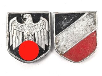 Satz Abzeichen für den Tropenhelm des Heeres. Aluminium, ungereinigt