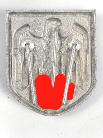 Adlerschild für den Tropenhelm des Heeres. Aluminium