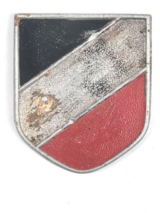 Wappenschild für den Tropenhelm des Heeres. Aluminium, Splinte fehlen