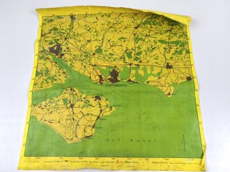 Luftwaffe Navigationskarte England ( Unternehmen Seelöwe, geplante Invasion ) Portsmouth / Southhampton . Datiert 1941, Maße 65 x 66cm