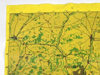 Luftwaffe Navigationskarte England ( Unternehmen Seelöwe, geplante Invasion ) Portsmouth / Southhampton . Datiert 1941, Maße 65 x 66cm