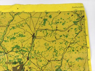 Luftwaffe Navigationskarte England ( Unternehmen Seelöwe, geplante Invasion ) Portsmouth / Southhampton . Datiert 1941, Maße 65 x 66cm