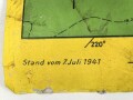Luftwaffe Navigationskarte England ( Unternehmen Seelöwe, geplante Invasion ) Portsmouth / Southhampton . Datiert 1941, Maße 65 x 66cm
