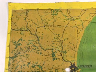 Luftwaffe Navigationskarte England ( Unternehmen Seelöwe, geplante Invasion ) Aberdeen / Mory Firth . Datiert 1941, Maße 65 x 66cm
