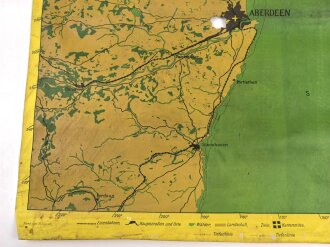 Luftwaffe Navigationskarte England ( Unternehmen Seelöwe, geplante Invasion ) Aberdeen / Mory Firth . Datiert 1941, Maße 65 x 66cm
