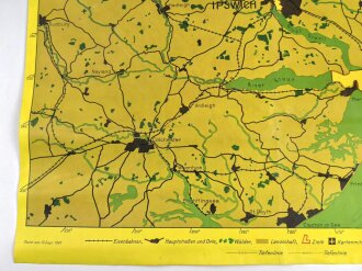 Luftwaffe Navigationskarte England ( Unternehmen Seelöwe, geplante Invasion ) Ipswich / Harwich . Datiert 1941, Maße 65 x 66cm