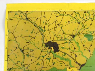 Luftwaffe Navigationskarte England ( Unternehmen Seelöwe, geplante Invasion ) Ipswich / Harwich . Datiert 1941, Maße 65 x 66cm