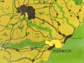 Luftwaffe Navigationskarte England ( Unternehmen Seelöwe, geplante Invasion ) Ipswich / Harwich . Datiert 1941, Maße 65 x 66cm