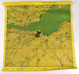 Luftwaffe Navigationskarte England ( Unternehmen Seelöwe, geplante Invasion ) Edinburgh / Dundee . Datiert 1941, Maße 65 x 66cm