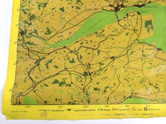 Luftwaffe Navigationskarte England ( Unternehmen Seelöwe, geplante Invasion ) Edinburgh / Dundee . Datiert 1941, Maße 65 x 66cm