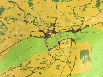 Luftwaffe Navigationskarte England ( Unternehmen Seelöwe, geplante Invasion ) Edinburgh / Dundee . Datiert 1941, Maße 65 x 66cm
