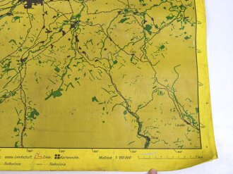 Luftwaffe Navigationskarte England ( Unternehmen Seelöwe, geplante Invasion ) Edinburgh / Dundee . Datiert 1941, Maße 65 x 66cm