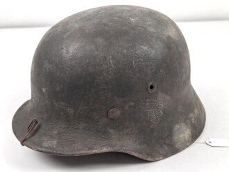 Heer, Stahlhelm Modell 1940. In allen Teilen original und zusammengehöriges Stück des Obergefreiten Bothe. Ungereinigt, Hersteller nicht lesbar, Glockengrösse 64