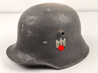 Heer, Stahlhelm Übergangsmodell Reichswehr / frühe Wehrmacht. In allen Teilen original und zusammengehöriges Stück, Ungereinigt, ET64