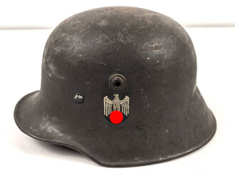 Heer, Stahlhelm Übergangsmodell Reichswehr / frühe Wehrmacht. In allen Teilen original und zusammengehöriges Stück, Ungereinigt, ET64