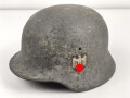 Heer, Stahlhelm Modell 1940. In allen Teilen original und zusammengehöriges Stück , das Hakenkreuz zu 99% erhalten. Ungereinigt, EF64