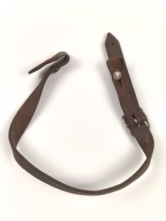 Luftwaffe, Stahlhelm Kinnriemen für Modell 1935. Gebraucht, vermutlich mit Schuhcreme nochmals "gebräunt"