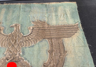 Polizei III.Reich, Teil eines gewaltigen, handbemalten Wandbehanges. Souvenier eines amerikanischen Soldaten aus dem 2. Weltkrieg. Maße etwa 190 x 200cm