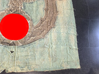 Polizei III.Reich, Teil eines gewaltigen, handbemalten Wandbehanges. Souvenier eines amerikanischen Soldaten aus dem 2. Weltkrieg. Maße etwa 190 x 200cm