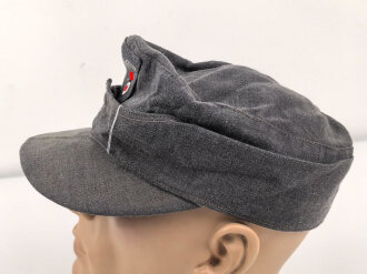 Luftwaffe, Feldmütze Modell 1943 für Mannschaften. Späte, " leichte " Ausführung. Leicht angeschmutzt, Kopfgrösse gemessen 54