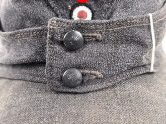 Luftwaffe, Feldmütze Modell 1943 für Mannschaften. Späte, " leichte " Ausführung. Leicht angeschmutzt, Kopfgrösse gemessen 54