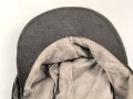 Luftwaffe, Feldmütze Modell 1943 für Mannschaften. Späte, " leichte " Ausführung. Leicht angeschmutzt, Kopfgrösse gemessen 54