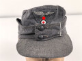 Luftwaffe, Feldmütze Modell 1943 für Mannschaften. Späte, " leichte " Ausführung. Leicht angeschmutzt, Kopfgrösse gemessen 54