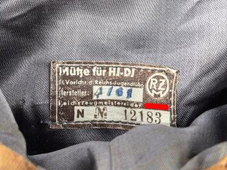 Feldmütze " Mütze für HJ - DJ"  für Flakhelfer ? der Hitlerjugend. Leicht getragenes Stück , Kopfgrösse 55, die Raute original vernäht