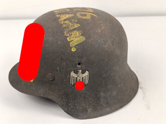 Souvenir Stahlhelm eines amerikanischen Soldaten der in...