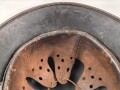 Luftwaffe, Stahlhelm Rautarn Modell 1935. In allen Teilen original und zusammengehörig, Hersteller  nicht sichtbar, 64er Glocke. Ungereinigtes Stück