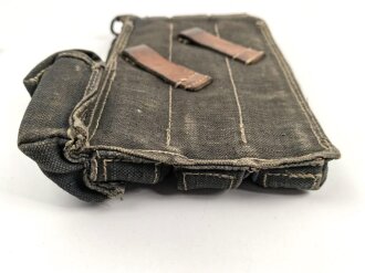 Magazintasche für MP 38 und 40 der Wehrmacht. Getragenes Stück in gutem Gesamtzustand, seltene Ausführung