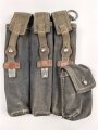 Magazintasche für MP 38 und 40 der Wehrmacht. Getragenes Stück in gutem Gesamtzustand, seltene Ausführung