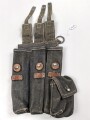 Magazintasche für MP 38 und 40 der Wehrmacht. Getragenes Stück in gutem Gesamtzustand, seltene Ausführung