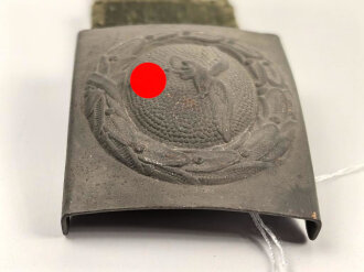 Afrikakorps Luftwaffe, Koppelschloss mit grüner Webzunge. Eisen lackiert, Hersteller H.A.42 für H.Arld Nürnberg . Ungetragen