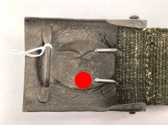 Afrikakorps Luftwaffe, Koppelschloss mit grüner Webzunge. Eisen lackiert, Hersteller H.A.42 für H.Arld Nürnberg . Ungetragen