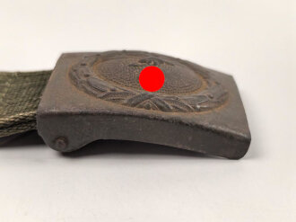 Afrikakorps Luftwaffe, Koppelschloss mit grüner Webzunge. Eisen lackiert, Hersteller H.A.42 für H.Arld Nürnberg . Ungetragen