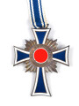 Ehrenkreuz der Deutschen Mutter in bronze, an langem Band. Nicht verausgabtes Stück, aus altem Bestand eines höchstwahrscheinlich Österreichischen Herstellers.