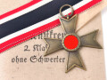Kriegsverdienstkreuz 2. Klasse ohne Schwerter , kein Hersteller  im Bandring. Original verpackt,  In der zugehörigen Tüte, der Hersteller ausgeschnitten