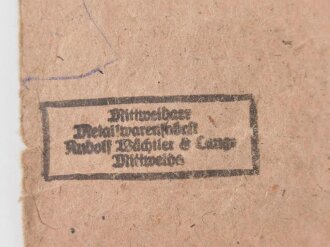 Defekte Tüte zum Kriegsverdienstkreuz 2. Klasse mit Schwertern , Hersteller  Wächtler & Lange Mittweida