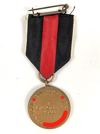 Medaille zur Erinnerung an den 1. Oktober 1938 (Anschluss Sudetenland)