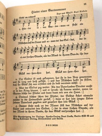 "Das zweite neue Soldaten-Liederbuch" Heft 2,Textbuch mit Melodien 2 stimmig, 76 Seiten, gebraucht, DIN A6