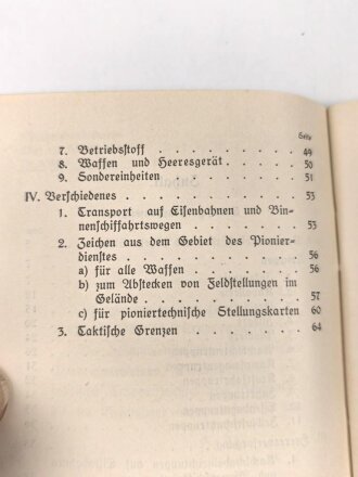 H. Dv. 272 "Muster für taktische Truppenzeichen" datiert 1928, 64 Seiten, gebraucht, DIN A6