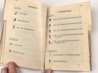H. Dv. 272 "Muster für taktische Truppenzeichen" datiert 1936, 128 Seiten, gebraucht, DIN A6