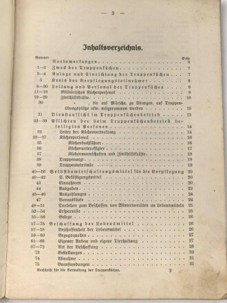 H. Dv. 43a "Vorschrift für die Verwaltung der Truppenküchen (Heer)" datiert 1937, 49 Seiten, gebraucht, DIN A5