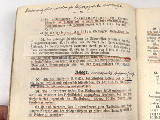H. Dv. 43a "Vorschrift für die Verwaltung der Truppenküchen (Heer)" datiert 1937, 49 Seiten, gebraucht, DIN A5